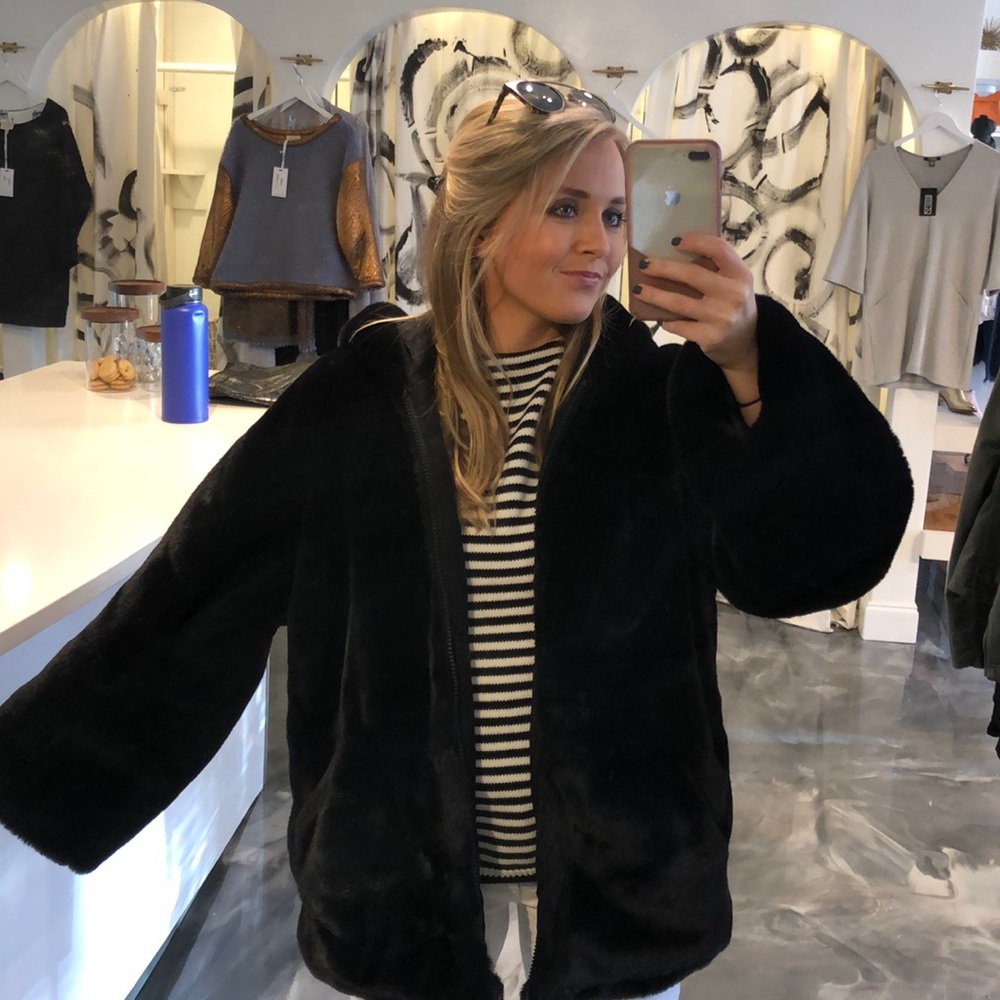 Zadig and Voltaire malia fur jacket black